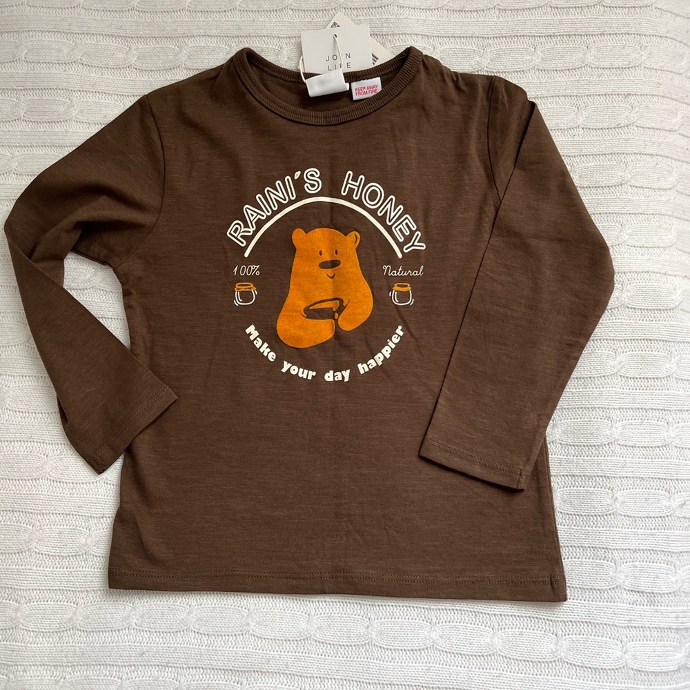 Zara shirt for boys, brown color, size 3-4 yrs